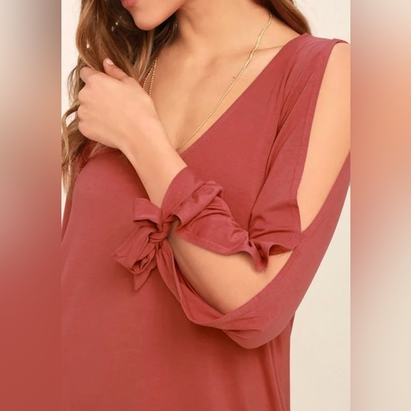 Lulus Glory of Love Rusty Rose Shift Dress Size Medium - Picture 3 of 9